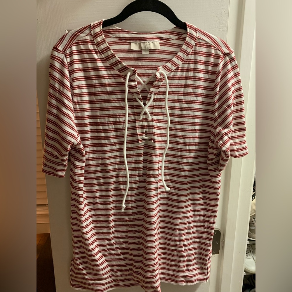 LOFT Striped Short Sleeve